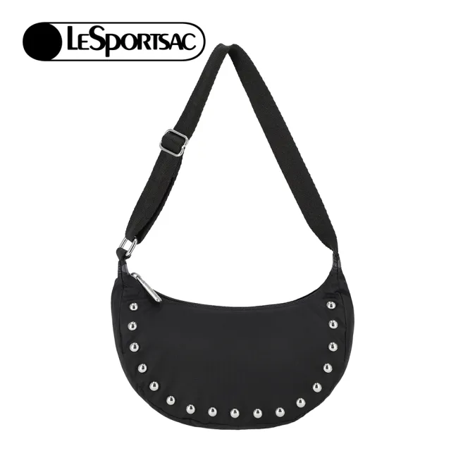 【Lesportsac】Studs Small Zip Hobo 小型月亮包 肩背包 小廢包 送禮 禮物 推薦 女包(金屬鉚釘)