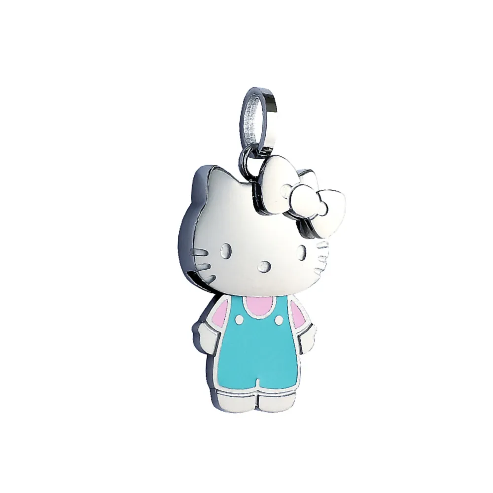 【2sweet 甜蜜約定】Hello Kitty50周年白鋼墜飾附鋼鍊(甜蜜約定 KT 鋼飾)