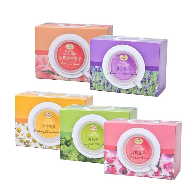 【曼寧】花草茶包量販盒1.5g-2gx40包x5盒 口味任選(玫瑰蜜桃果茶/康福茶/洋甘菊茶/薰衣草茶/輕盈玫瑰茶)