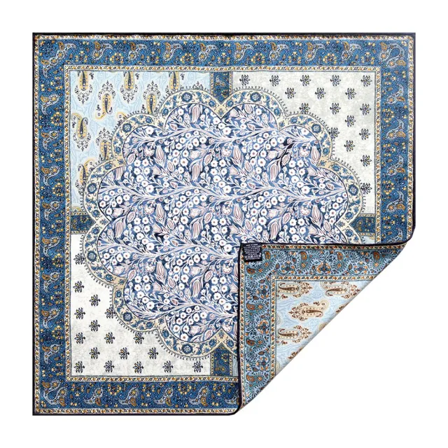 【Jun Jun】真絲羊毛中方巾 圍巾 領巾 65*65cm_木棉花