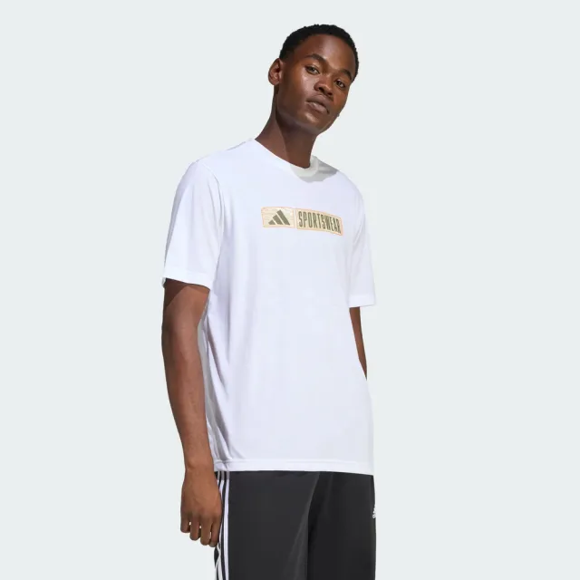 【adidas 愛迪達】M Camo Lin Cl T 男 T恤 運動上衣 休閒短袖 吸濕排汗 白(JZ7491)