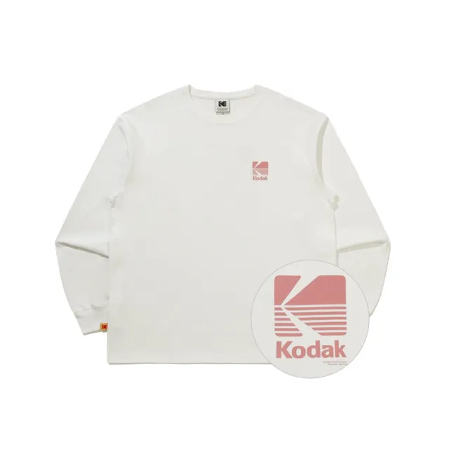 【KODAK Apparel】官方旗艦館 柯達 中性 長袖T恤 背部大LOGO WHITE 白色 / KB609007WHT