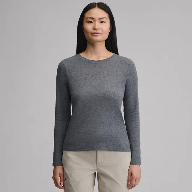 【Eddie Bauer】女性百搭長袖圓領T恤 E-5TEA-3406