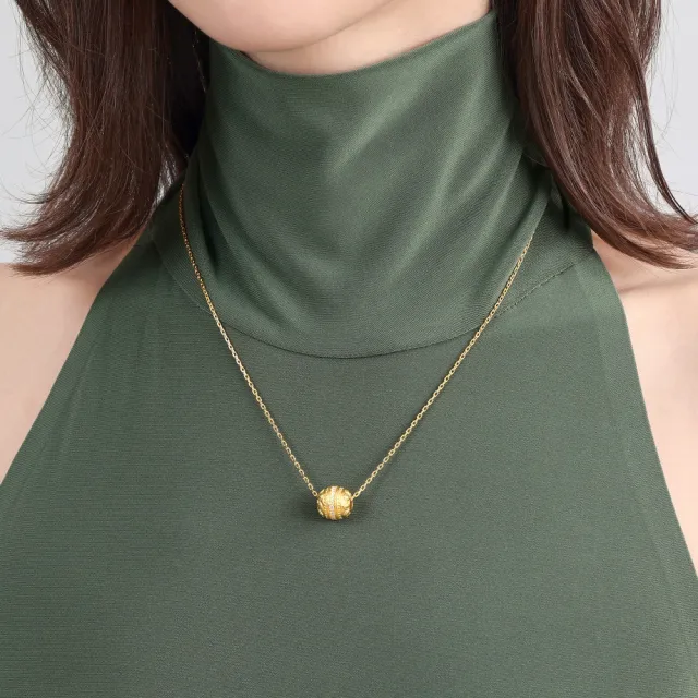 【點睛品】蓮花轉運珠 黃金鑽石項鍊