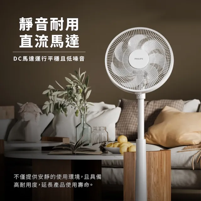 【Philips 飛利浦】超值2入組-14吋 可定時DC智能變頻風扇 7片扇葉設計-檯立兩用(ACR3241SFD)