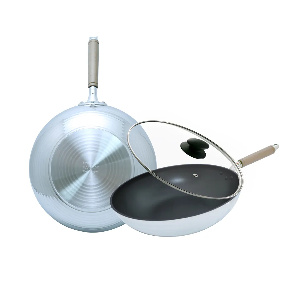 【hokua 北陸鍋具】日本製SenLenFan洗鍊粉絲版輕量不沾炒鍋32cm含蓋(可用金屬鏟)