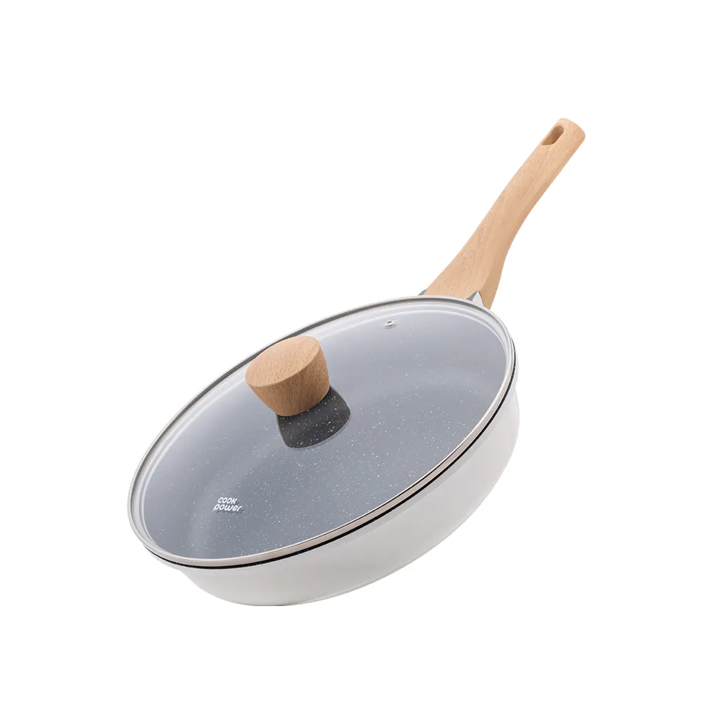 【CookPower 鍋寶】Lumi系列七層不沾鑄造煎鍋28CM-IH/電磁爐適用(含蓋)