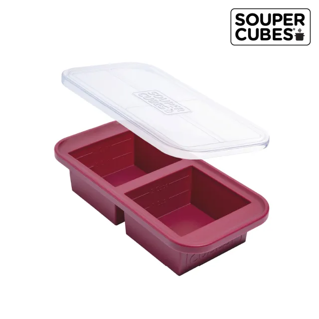 【Souper Cubes】多功能食品級矽膠保鮮盒-多色可選-2格-500ML/格(副食品分裝盒/製冰盒/嬰兒副食品)