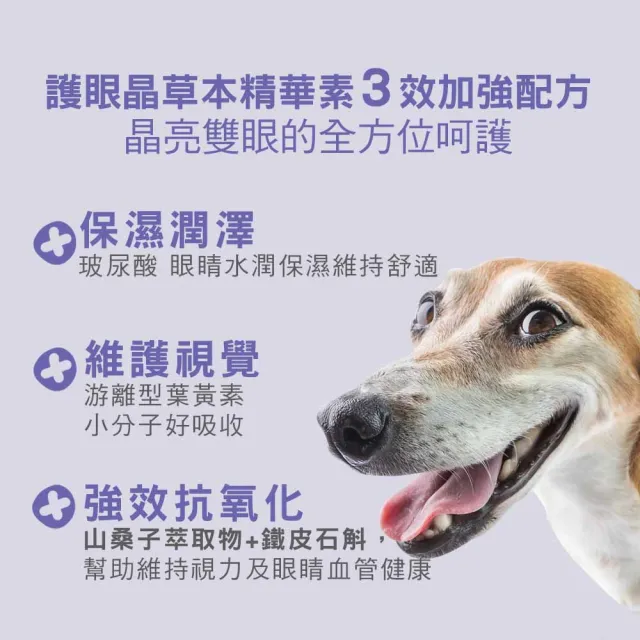 【IN-Plus】護眼晶草本精華素 三效加強配方 60顆x3罐 (雞肉保健軟錠/狗狗眼睛保健)