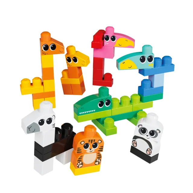 【Mega Bloks 美高積木】美高250片動物園積木組(寶寶安撫/嬰兒玩具/彌月禮/新生兒)
