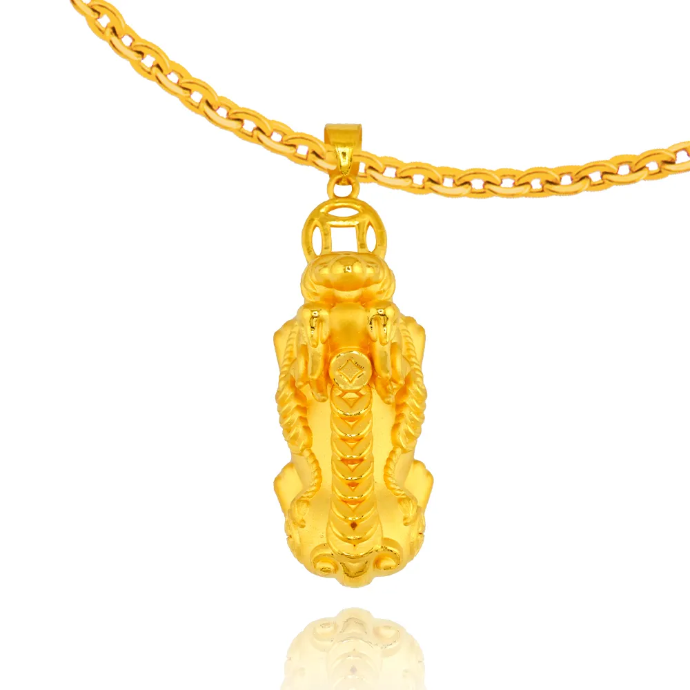 【金緻品】黃金墜子 錢來也貔貅 2.05錢(大款 硬金工藝 9999純金墜飾 招財守庫 皮修 皮休 神獸 納財)