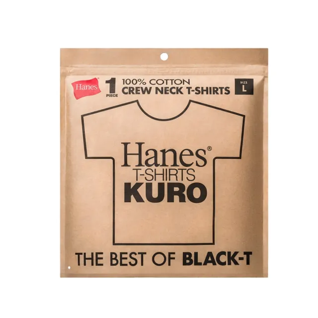 【Hanes】官方直營 男女款-KURO 圓領短袖TEE-黑色 (HM1-D202-090)