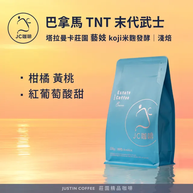 【JC咖啡】巴拿馬 TNT 末代武士系列 塔拉曼卡莊園 藝妓 koji米麴發酵 2026 咖啡豆1包│淺焙(半磅;230g)