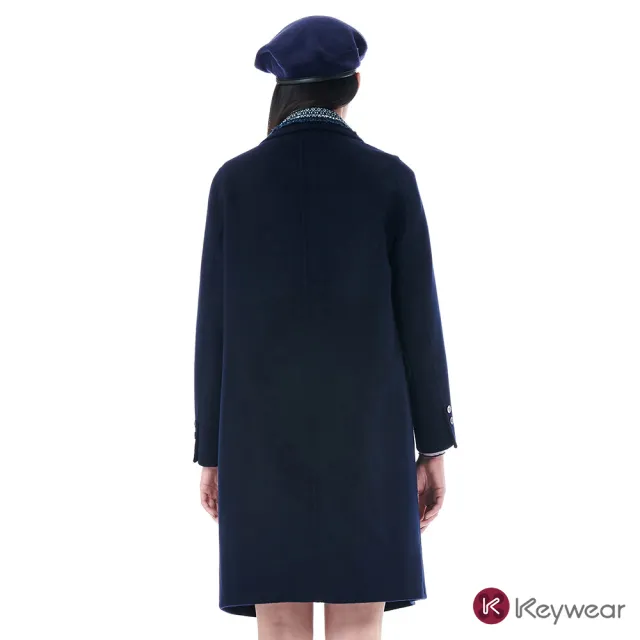 【KeyWear 奇威名品】簡約翻領高級羊毛大衣(共2色)