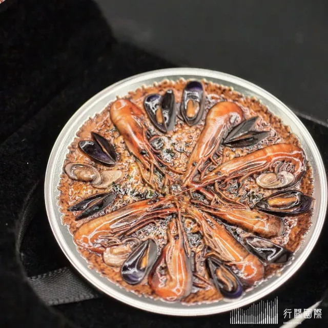 (行闊國際) 紐埃島  西班牙海鮮飯「快樂之鍋」-1盎司銀幣 銀幣  面額1美元