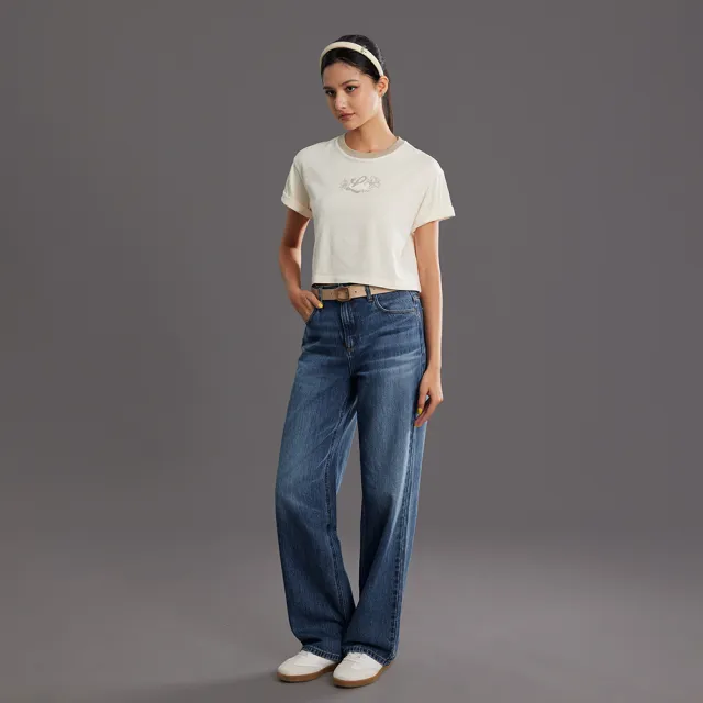 【Lee】女裝 牛仔褲 / 428 高腰舒適直筒 中藍洗水 / LB617146861
