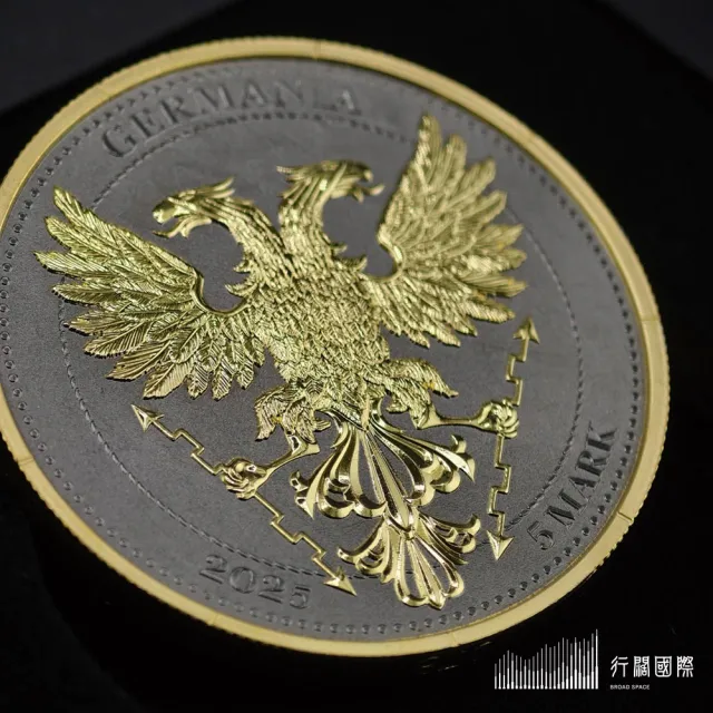 (行闊國際) 日耳曼鑄幣廠2025神話森林系列: 世界樹金葉版99.99% 鍍釕 鍍金 1盎司 白銀 銀幣