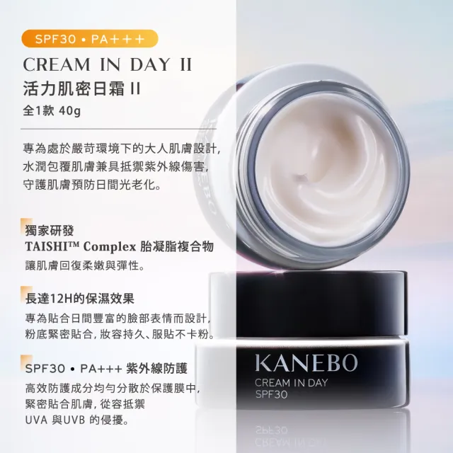 【Kanebo 佳麗寶】KANEBO 活力肌密日霜Ⅱ 40g(大K)(乳霜)(加贈肌密4件組)