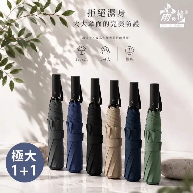 【雨之情】2入組 大大傘面簡約時尚自動傘-雨傘 大傘面 自動傘 自動摺疊
