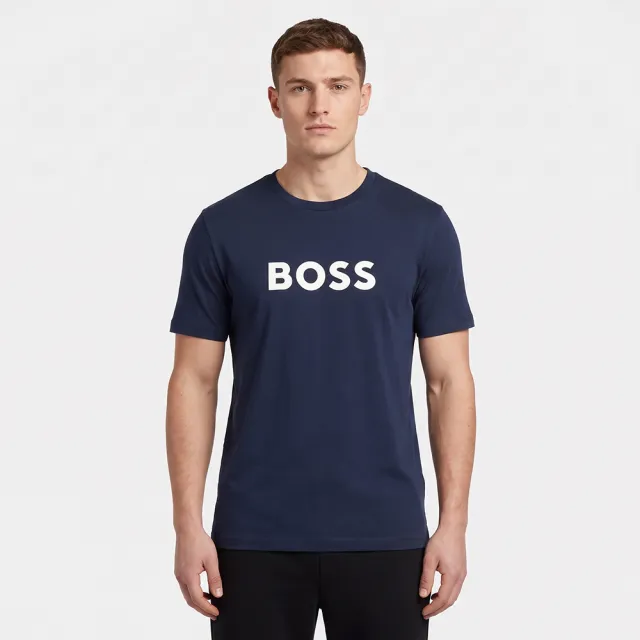 【HUGO BOSS】圓領短袖T恤(深藍)