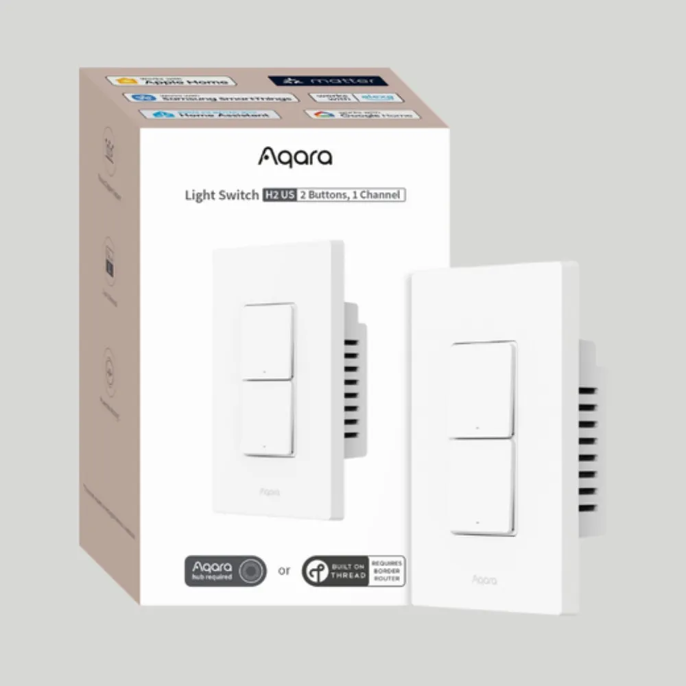 【Sioh 惜】Aqara H2 智能開關 雙鍵 1個迴路＋1個無線按鍵(支援Apple Homekit/Matter)