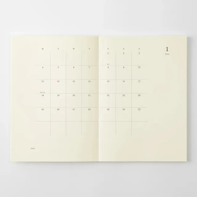 【MIDORI】《2027 年 MD Notebook Diary 薄型》A4 變形 size