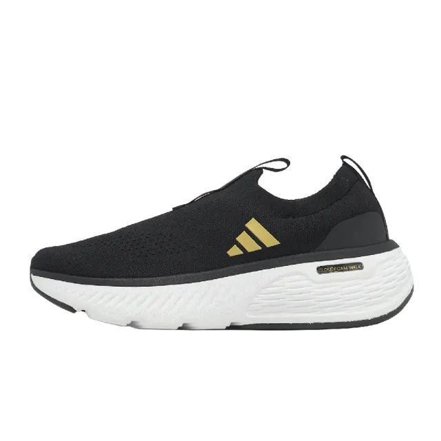 【adidas 愛迪達】休閒鞋 Cloudfoam Go Sock 女鞋 黑 懶人鞋 無鞋帶 緩震 運動鞋 ID4040