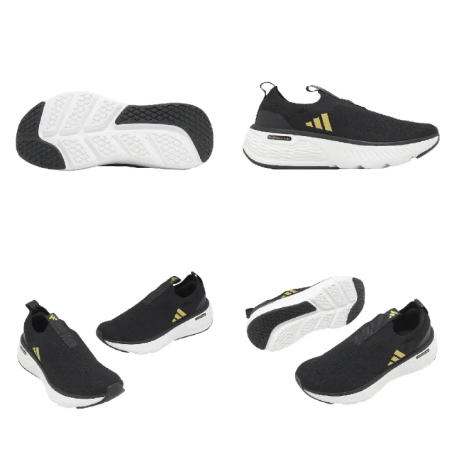 【adidas 愛迪達】休閒鞋 Cloudfoam Go Sock 女鞋 黑 懶人鞋 無鞋帶 緩震 運動鞋 ID4040