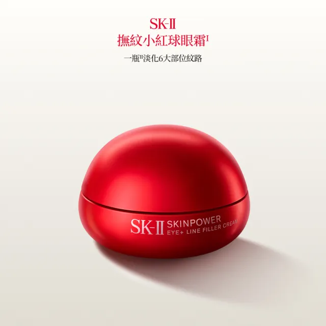 【SK-II】官方直營 明星雙入組 澎彈大紅球活膚霜80g禮盒+眼霜15g(抗老/保濕/大紅球/小紅球)