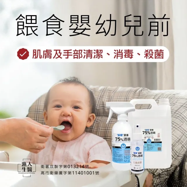 【漁人生醫】派頓 潔康75%酒精（4L×1+500ml附噴頭×2）(PIC/S GMP藥廠生產製造)