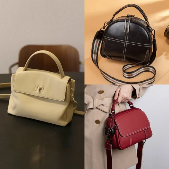 【巴黎精品】現貨+預購真牛皮側背包真皮包包單肩斜背包手提包小方包復古簡約大容量女包包3款a1ml8C
