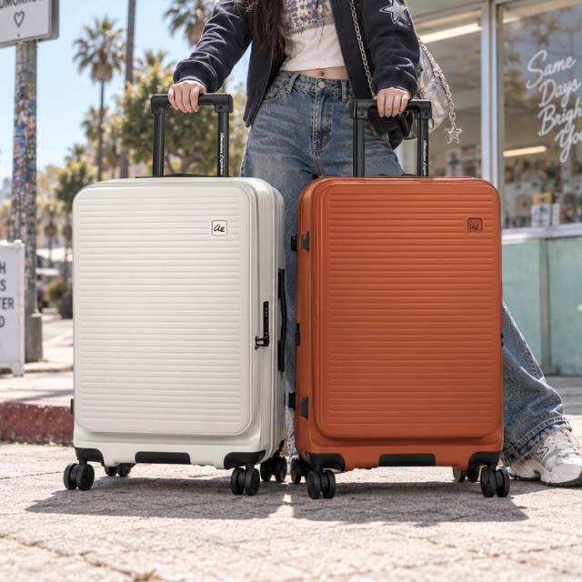 【American Explorer 美國探險家】25吋 前開式 上掀式 可加大 PC箱 行李箱 雙層防盜拉鍊 TSA鎖 CF62 旅行箱