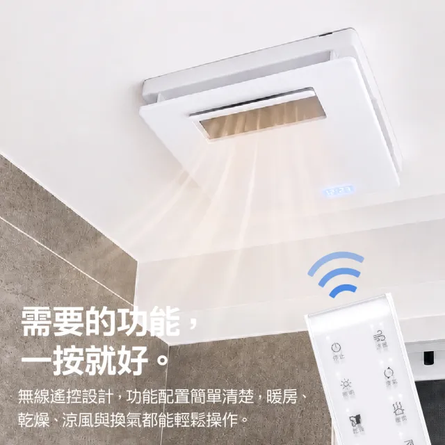 【CAESAR 凱撒衛浴】簡易換裝 浴室暖風乾燥機 DF270VFD (含基本安裝 / 變頻馬達 / 無線遙控)