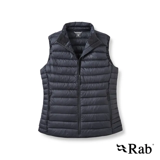 【RAB】Microlight Vest Wmns  輕量防風羽絨立領背心 女款 黑色 #QDB97