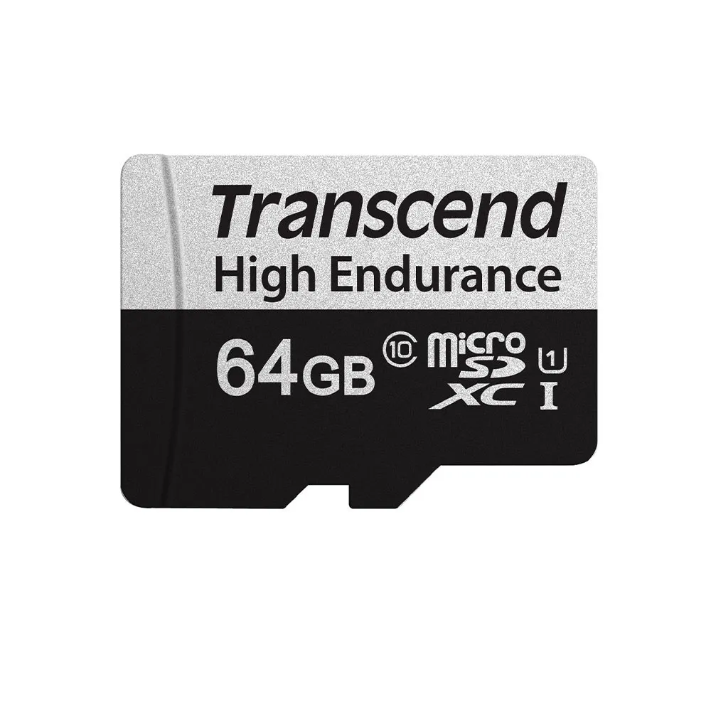 【Transcend 創見】USD350V High Endurance microSDXC UHS-I U1 64GB 行車記錄器/監控專用記憶卡(附轉卡)
