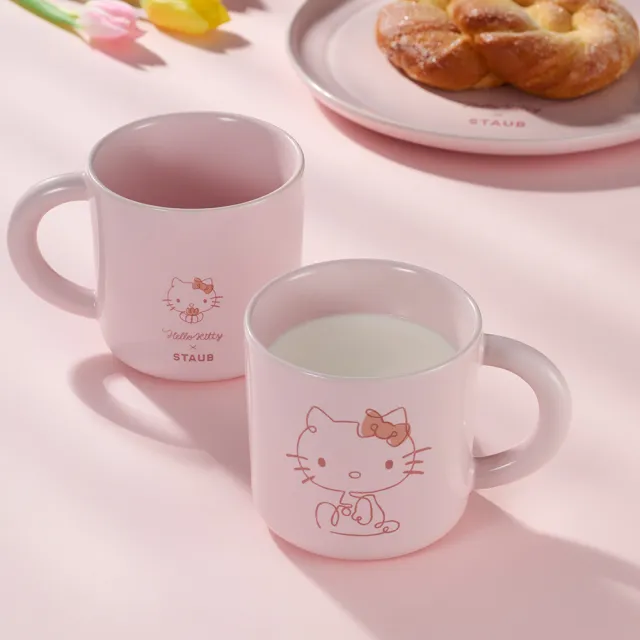 【STAUB】Hello Kitty 粉紅奶酪陶瓷馬克杯350ml -凱蒂花語(德國雙人集團官方直營)