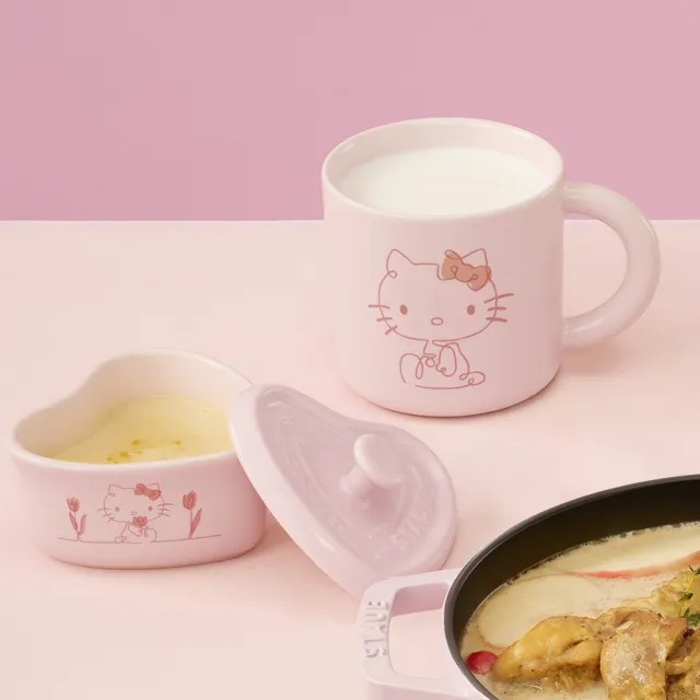 【STAUB】Hello Kitty 粉紅奶酪陶瓷馬克杯350ml -凱蒂花語(德國雙人集團官方直營)