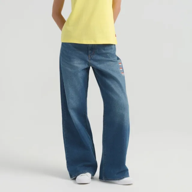 【LEVIS】寬鬆中腰牛仔褲 / 微彈性 / 可調節腰部設計 女生牛仔褲 熱賣單品 001UP-0050