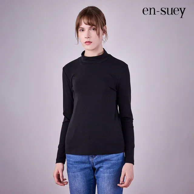 【en-suey 銀穗】EU彈性修身半高領內搭上衣-女