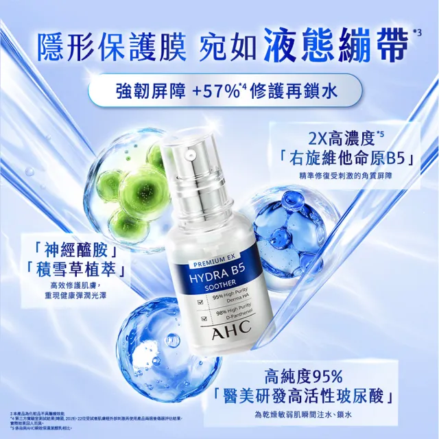【AHC】保濕加BEAR右旋B5修護聯名組_B5精華30ml+機能水30ml(右旋b5/玻尿酸/保濕修護/敏感肌適用)