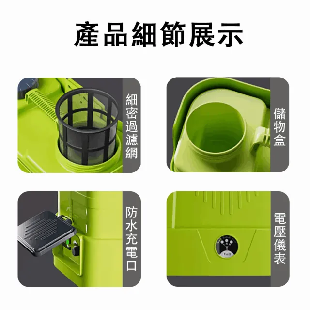【ZHIPU 芝浦】20L三開關電動噴霧器 獨立調壓 均勻霧化(背負式噴霧機 噴霧器 打藥機 農藥噴壺)