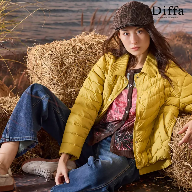 【Diffa】幸運草壓印刷色牛仔法棍褲(丹寧)-女