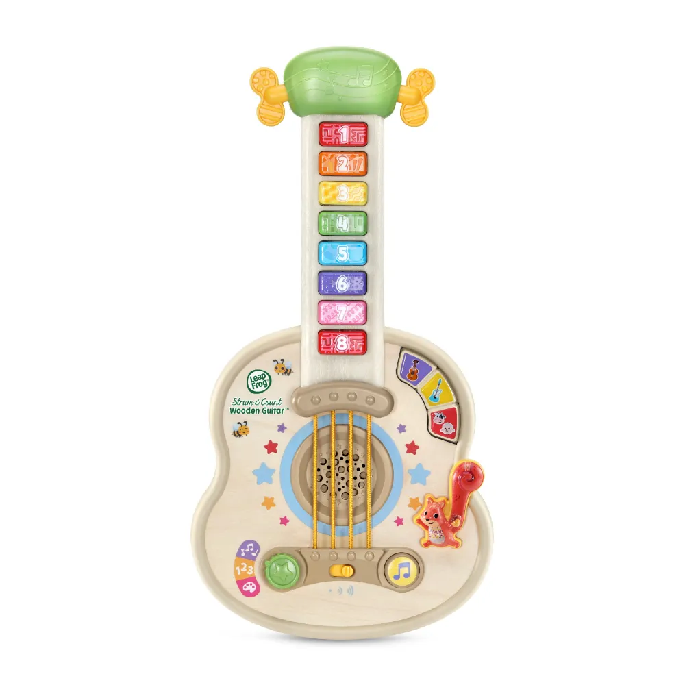 【LeapFrog】彩色數數木吉他(仿真的木吉他 上方弦鈕可旋轉調音)