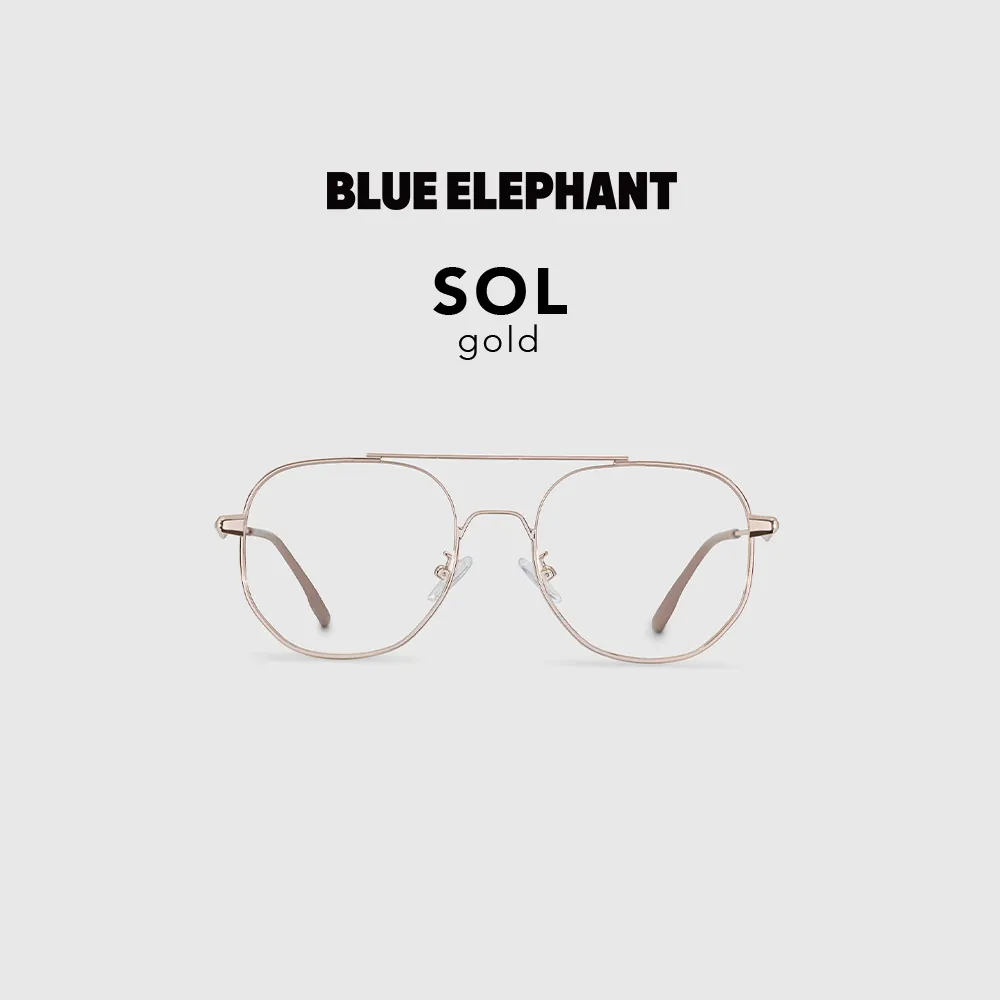 【BLUE ELEPHANT】SOL gold MAIN一般款式 抗藍光眼鏡 鏡框 附盒 官方旗艦店(韓國 眼鏡 明星同款)