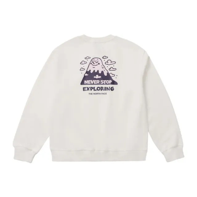 【The North Face】TNF 休閒 運動 背面印花長袖大學T W HIKE RLX CREW GRAPHIC - AP 女 米白 (NF0A8JM4QLI)