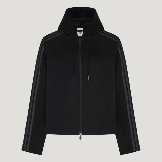 【adidas 愛迪達】外套 女 運動連帽外套 三葉草 亞規 OG SP JKT HD 黑 LD8332