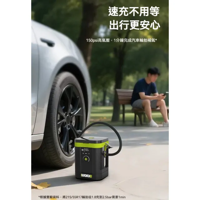 【WORX 威克士】20V 無線多功能充氣泵 打氣泵 充氣泵 打氣機 多功能 無線充氣泵 高壓打氣泵 WU096.11