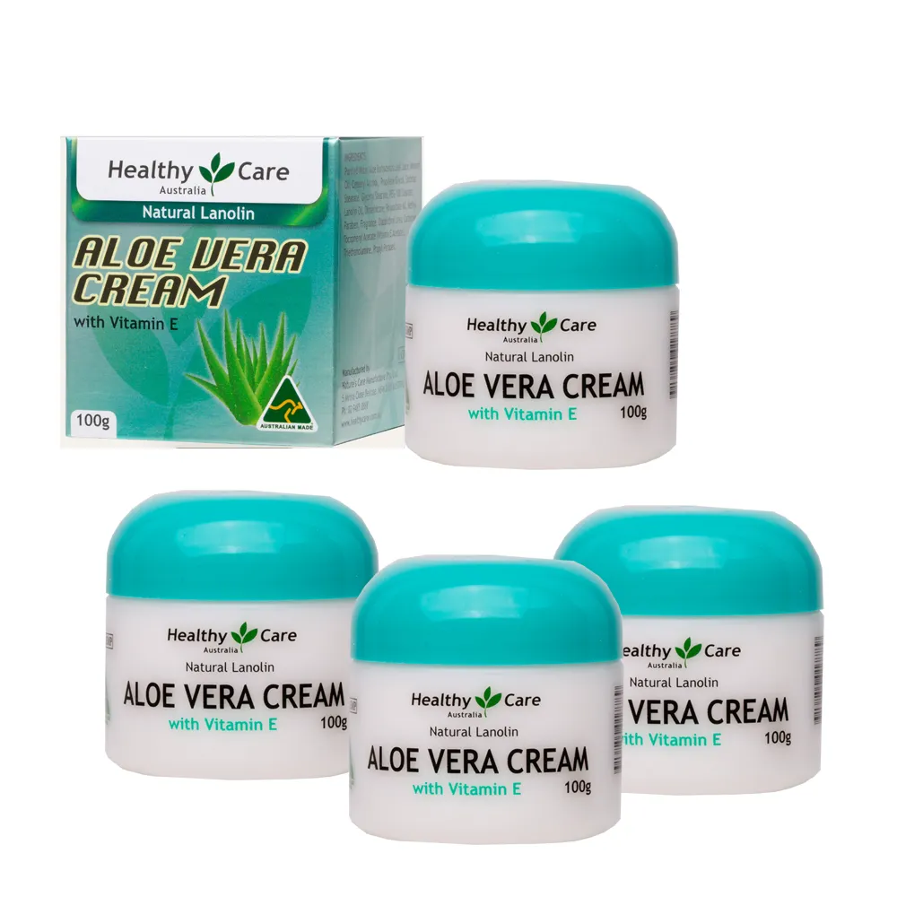 【Healthy care】綿羊蘆薈潤澤霜含維他命E(4入組 100g/罐) 即期品-2027年3月到期