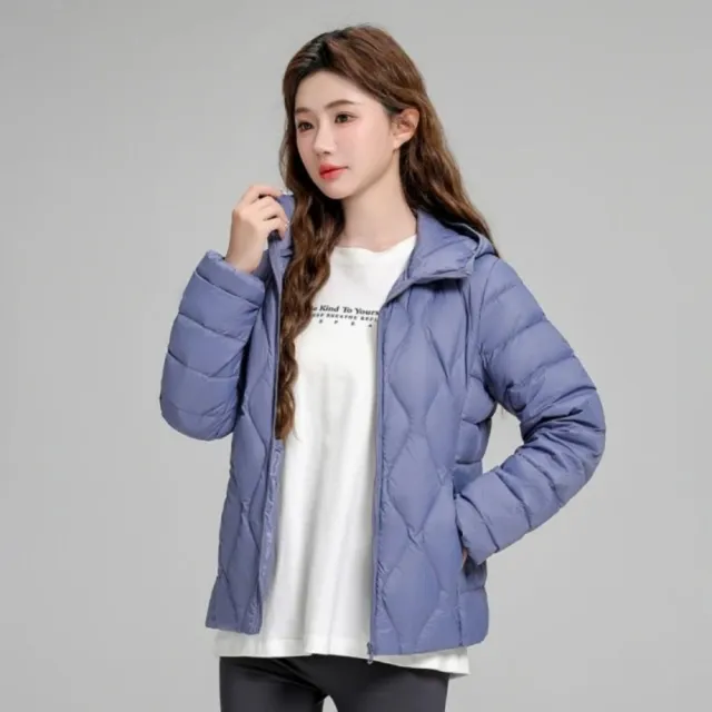 【巴黎精品】真90%輕羽絨外套白鴨絨連帽保暖外套輕便羽絨衣立領外套防風防潑水(簡約女夾克2款6色hd10)