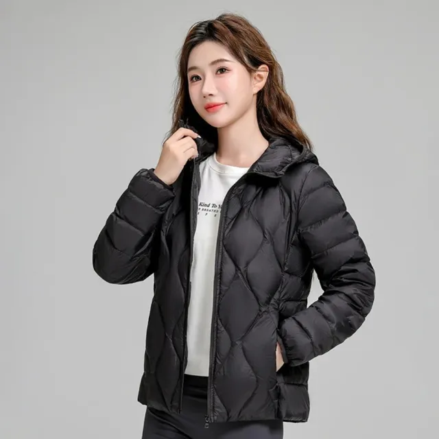 【巴黎精品】真90%輕羽絨外套白鴨絨連帽保暖外套輕便羽絨衣立領外套防風防潑水(簡約女夾克2款6色hd10)